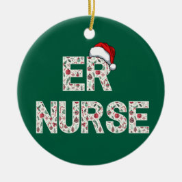 Personalisiert ER Nurse Weihnachtsgeschenk Santa T Keramik Ornament
