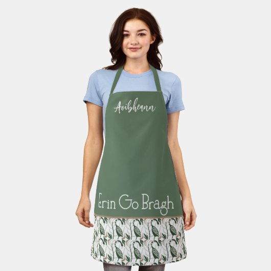 Personalisiert Erin Go Bragh Celtic Pattern Schürze (Getragen)
