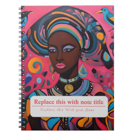 Personalisiert ermächtigte Frau - Rosa Notizblock (Vorderseite)