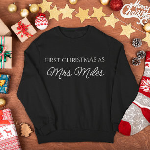 Personalisiert "Erste Weihnachten als Frau" Name Sweatshirt