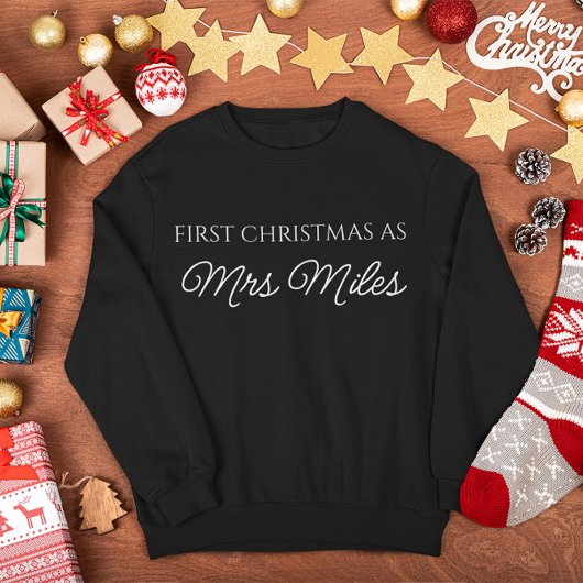 Personalisiert "Erste Weihnachten als Frau" Name Sweatshirt