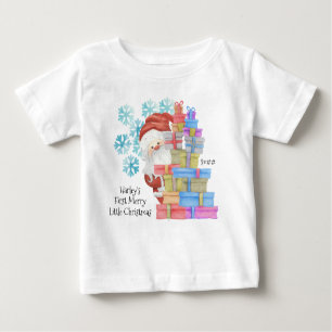 Personalisiert Erste Weihnachten Niedlicher Vater  Baby T-shirt