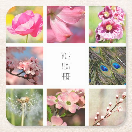 Personalisiert erstellen Sie Ihre eigene FotoColla Rechteckiger Pappuntersetzer (Vorderseite)