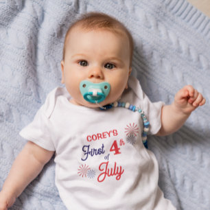 Personalisiert "Erster 4. Juli" Baby Bodysuit Strampler