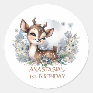 Personalisiert Erster Geburtstag Weihnachten niedl Runder Aufkleber