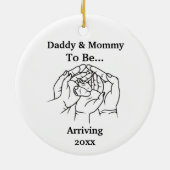 Personalisiert erwartete Eltern Daddy und Mami Keramik Ornament (Hinten)