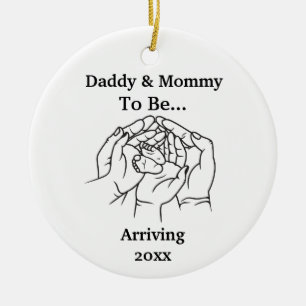Personalisiert erwartete Eltern Daddy und Mommy Ce Keramik Ornament