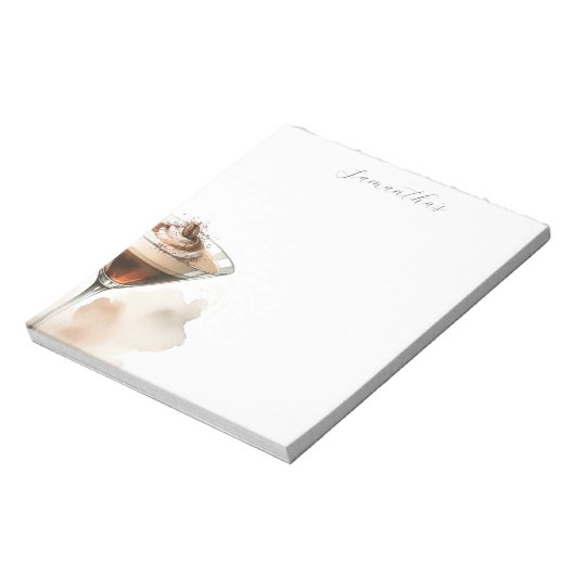 Personalisiert Espresso Martini Themed Notepad Notizblock (Rotiert)