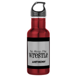 Personalisiert essen Sie, schlafen Sie, spielen Edelstahlflasche