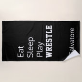 Personalisiert essen Sie, schlafen Sie, spielen Strandtuch (Vorderseite)