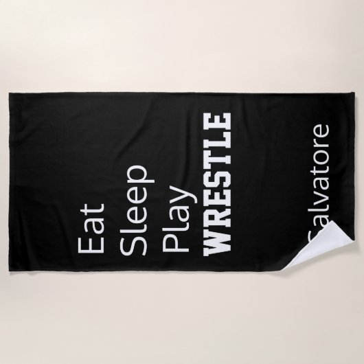 Personalisiert essen Sie, schlafen Sie, spielen Strandtuch (Vorderseite)