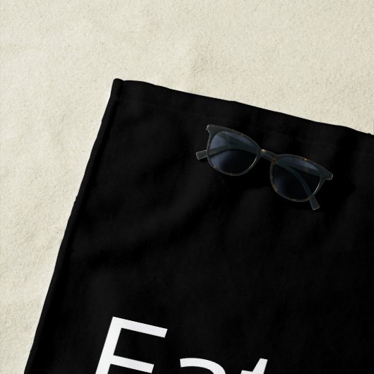 Personalisiert essen Sie, schlafen Sie, spielen Strandtuch (Beispiel)