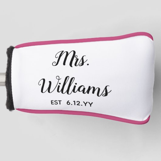 Personalisiert Est Your Date Present for Bride Golf Headcover (Vorderseite)