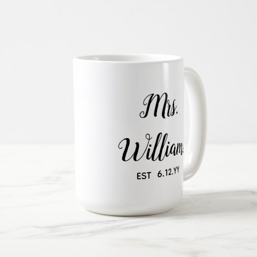 Personalisiert Est Your Date Present for Bride Kaffeetasse (VorderseiteRechts)