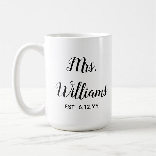 Personalisiert Est Your Date Present for Bride Kaffeetasse (Links)