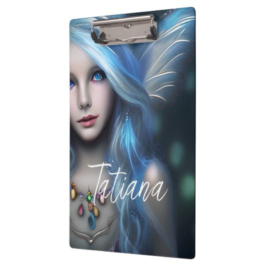 Personalisiert Ethereal Mystical Blue Fairy Klemmbrett (Links)