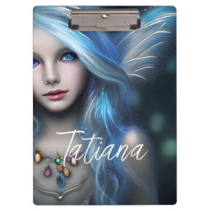 Personalisiert Ethereal Mystical Blue Fairy Klemmbrett