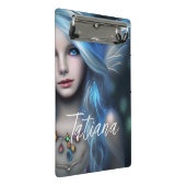 Personalisiert Ethereal Mystical Blue Fairy Mini Klemmbrett (Schrägansicht)