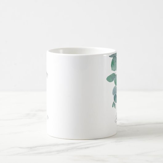 Personalisiert Eukalyptus Greenery Kaffeetasse (Mittel)