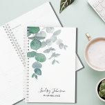 Personalisiert Eukalyptus Greenery Planer<br><div class="desc">Dieser elegante personalisierte Planner ist mit Aquarellfarben-Eukalyptus-Blätter in sanften Grüntönen dekoriert. Einfach anpassbar. Verwenden Sie zum Bearbeiten das Entwurfstool, um den Schriftart, die Größe des Schriftartes oder die Farbe zu ändern. Weil wir unsere Kunstwerke erstellen, werden Sie dieses exakte Bild von anderen Designern nicht finden. Original Wasserfarbe © Michele Davies....</div>