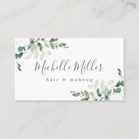 Personalisiert Eukalyptus Greenery Visitenkarte (Vorderseite)