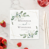 Personalisiert Eukalyptus Greenery Wedding Luncheo Serviette (Beispiel)
