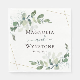 Personalisiert Eukalyptus Greenery Wedding Luncheo Serviette