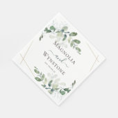 Personalisiert Eukalyptus Greenery Wedding Luncheo Serviette (Ecke)