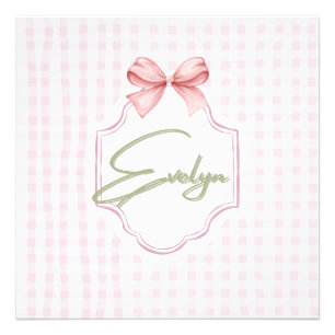 Personalisiert Evelyn Baby Girl Kinderzimmer Bow&G Fotodruck