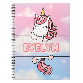 Personalisiert Evelyn Unicorn Girlie Notebook Notizblock