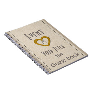 Personalisiert Event Year Gold Heart Gästebuch Notizblock
