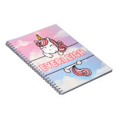 Personalisiert Everleigh Unicorn Girlie Notebook Notizblock (Rechte Seite)
