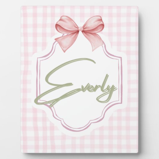 Personalisiert Everly Baby Girl Kinderzimmer Bow&G Fotoplatte (Vorderseite)