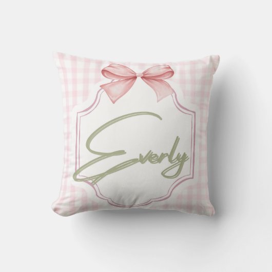 Personalisiert Everly Baby Girl Kinderzimmer Bow&G Kissen (Vorderseite)