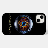 Personalisiert Evil Eye Dark Blue Case-Mate iPhone Hülle (Rückseite (Horizontal))