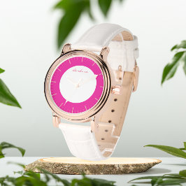 Personalisiert eWatch in einem heißen rosa Monogra Armbanduhr