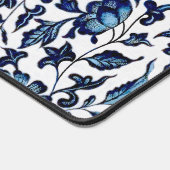 Personalisiert Exotic Chic Blue & White Floral Schreibtischunterlage (Ecke)