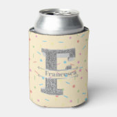 Personalisiert F Initial Silver Monogram Ihr Name Dosenkühler (Kanne Vorderseite)