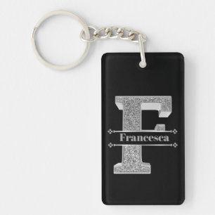 Personalisiert F Initial Silver Monogram Ihr Name Schlüsselanhänger