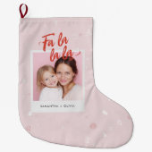 Personalisiert Fa La La La La La Pink Weihnachtsfe Großer Weihnachtsstrumpf (Vorderseite)