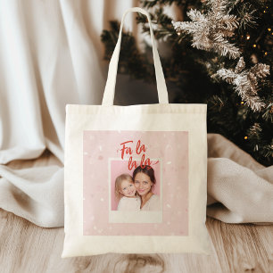 Personalisiert Fa La La La La La Pink Weihnachtsfe Tragetasche