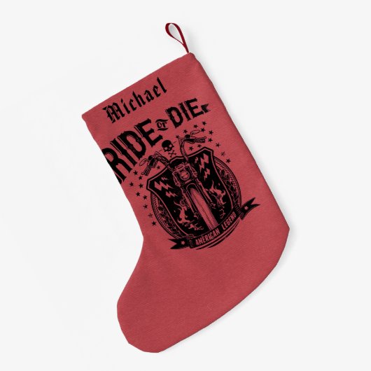 Personalisiert fahren oder Die Motorrad Kleiner Weihnachtsstrumpf (Rückseite (Hängend))