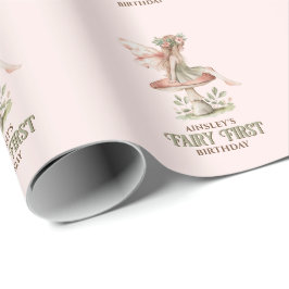 Personalisiert Fairy First Pink 1. Geburtstag Part Geschenkpapier