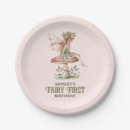 Personalisiert Fairy First Pink 1. Geburtstag Part Pappteller