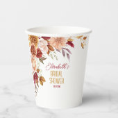 Personalisiert Fall Boho Floral Brautparty Pappbecher (Vorderseite)