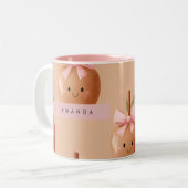 Personalisiert Fall Cosy Niedlich Caramel Apfelkug Zweifarbige Tasse (Vorderseite Links)