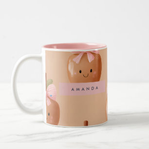Personalisiert Fall Cosy Niedlich Caramel Apfelkug Zweifarbige Tasse