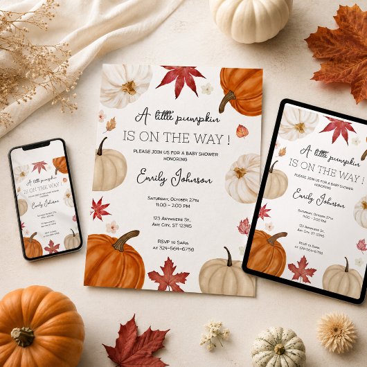 Personalisiert Fall Pumpkin Baby Dusche Einladung