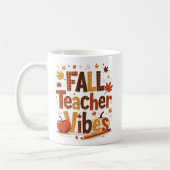 Personalisiert Fall Teacher Vibes Kaffeetasse (Links)