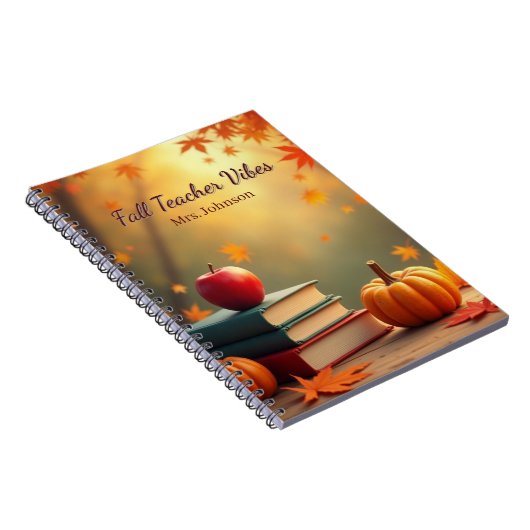 Personalisiert Fall Teacher Vibes Notizblock (Rechte Seite)